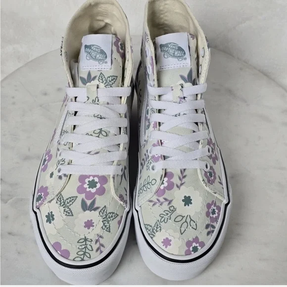 Vans Sk8-Hi Tapered Stackform Womens Sz 9 .5 White Pastel Floral Platform - Picture 8 of 8